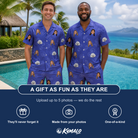Friends in matching Men's Blueberry Boogie Custom Face Shirt & Shorts Set — a group gift photo
