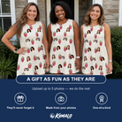 Friends in matching Women's Raspberry Rhapsody Custom Face Tank Dress — a group gift photo