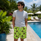 Real-life photo of someone wearing Men's Avo Groove Custom Face Beach Shorts — custom faces printed all-over
