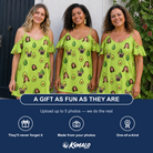 Friends in matching Women's Avo Groove Custom Face Off-Shoulder Dress — a group gift photo