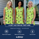Friends in matching Women's Avo Groove Custom Face V-Neck Dress — a group gift photo