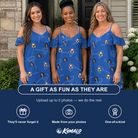 Friends in matching Women's Net Results Custom Face Off-Shoulder Dress — a group gift photo