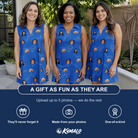 Friends in matching Women's Net Results Custom Face V-Neck Dress — a group gift photo