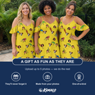 Friends in matching Women's Twitchy Treasures Custom Face Off-Shoulder Dress — a group gift photo