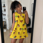 Real-life photo of someone wearing Women's Twitchy Treasures Custom Face Tank Dress — custom faces printed all-over
