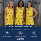 Friends in matching Women's Twitchy Treasures Custom Face V-Neck Dress — a group gift photo