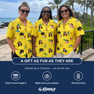 Friends in matching Women's Twitchy Treasures Custom Face Hawaiian Shirt — a group gift photo