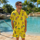 Real-life photo of someone wearing Men's Twitchy Treasures Custom Face Shirt & Shorts Set — custom faces printed all-over