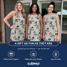 Friends in matching Women's Gill Giggles Custom Face Tank Dress — a group gift photo