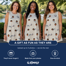 Friends in matching Women's Lunker Lunacy Custom Face Tank Dress — a group gift photo