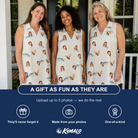 Friends in matching Women's Lunker Lunacy Custom Face V-Neck Dress — a group gift photo
