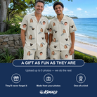 Friends in matching Men's Lunker Lunacy Custom Face Shirt & Shorts Set — a group gift photo
