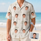Man wearing Men's Bass Bash Custom Face Hawaiian Shirt — custom faces printed all-over