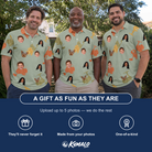 Friends in matching Men's Bait Ballet Custom Face Polo Shirt — a group gift photo