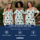 Friends in matching Women's Angler Angles Custom Face Off-Shoulder Dress — a group gift photo