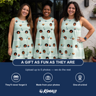 Friends in matching Women's Angler Angles Custom Face Tank Dress — a group gift photo