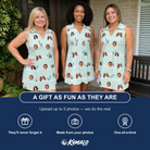 Friends in matching Women's Angler Angles Custom Face V-Neck Dress — a group gift photo