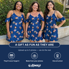 Friends in matching Women's Reel Rapture Custom Face Off-Shoulder Dress — a group gift photo