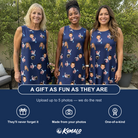 Friends in matching Women's Reel Rapture Custom Face Tank Dress — a group gift photo