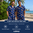 Friends in matching Men's Reel Rapture Custom Face Shirt & Shorts Set — a group gift photo