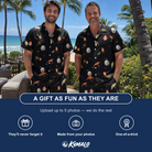 Friends in matching Men's Tackle Tangle Custom Face Shirt & Shorts Set — a group gift photo