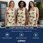 Friends in matching Women's Trout About Custom Face V-Neck Dress — a group gift photo