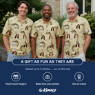 Friends in matching Men's Trout About Custom Face Polo Shirt — a group gift photo