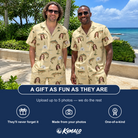 Friends in matching Men's Trout About Custom Face Shirt & Shorts Set — a group gift photo