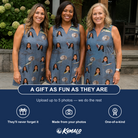 Friends in matching Women's Jig Jamboree Custom Face V-Neck Dress — a group gift photo