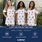 Friends in matching Women's Golf Glyphs Custom Face Off-Shoulder Dress — a group gift photo