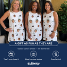 Friends in matching Women's Golf Glyphs Custom Face Tank Dress — a group gift photo
