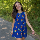 Real-life photo of someone wearing Women's Bogey Buggies Custom Face Tank Dress — custom faces printed all-over
