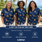 Friends in matching Women's Bogey Buggies Custom Face Hawaiian Shirt — a group gift photo