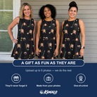 Friends in matching Women's Wedge Whirl Custom Face Tank Dress — a group gift photo
