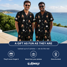 Friends in matching Men's Wedge Whirl Custom Face Shirt & Shorts Set — a group gift photo