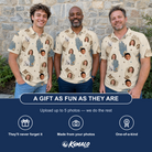 Friends in matching Men's Grip Happens Custom Face Polo Shirt — a group gift photo