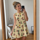 Real-life photo of someone wearing Women's Putting Prizes Custom Face Tank Dress — custom faces printed all-over