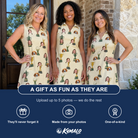 Friends in matching Women's Putting Prizes Custom Face V-Neck Dress — a group gift photo