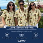 Friends in matching Women's Putting Prizes Custom Face Hawaiian Shirt — a group gift photo
