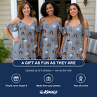 Friends in matching Women's Ace Accolades Custom Face Off-Shoulder Dress — a group gift photo