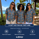 Friends in matching Women's Ace Accolades Custom Face Hawaiian Shirt — a group gift photo