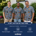 Friends in matching Men's Ace Accolades Custom Face Polo Shirt — a group gift photo