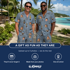 Friends in matching Men's Ace Accolades Custom Face Shirt & Shorts Set — a group gift photo