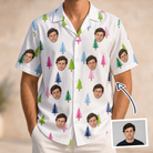 Man wearing Men's Cedar Caddie Custom Face Hawaiian Shirt — custom faces printed all-over