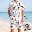 Man wearing Men's Cedar Caddie Custom Face Shirt & Shorts Set — custom faces printed all-over
