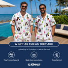 Friends in matching Men's Cedar Caddie Custom Face Shirt & Shorts Set — a group gift photo