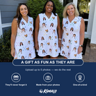 Friends in matching Women's Swing Symphony Custom Face V-Neck Dress — a group gift photo