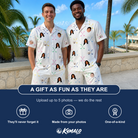 Friends in matching Men's Swing Symphony Custom Face Shirt & Shorts Set — a group gift photo