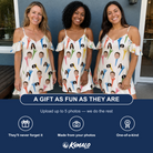 Friends in matching Women's Par Pickets Custom Face Off-Shoulder Dress — a group gift photo