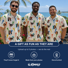Friends in matching Men's Par Pickets Custom Face Hawaiian Shirt — a group gift photo